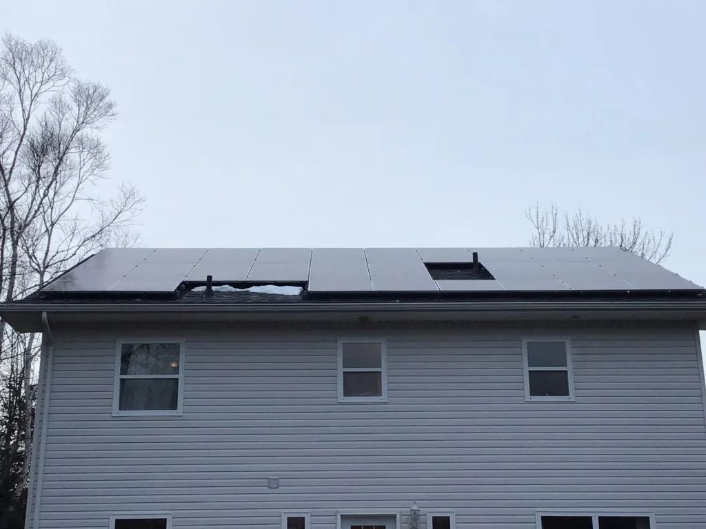 A Nova Scotia home with a complete Solar Panel Installation Halifax setup, including high-efficiency panels and winter-ready placement.